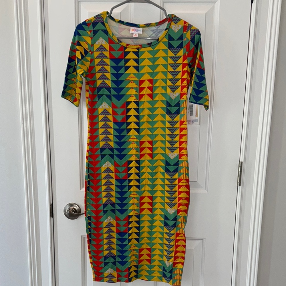 XS Women’s Colorful Geometric Pattern Dress